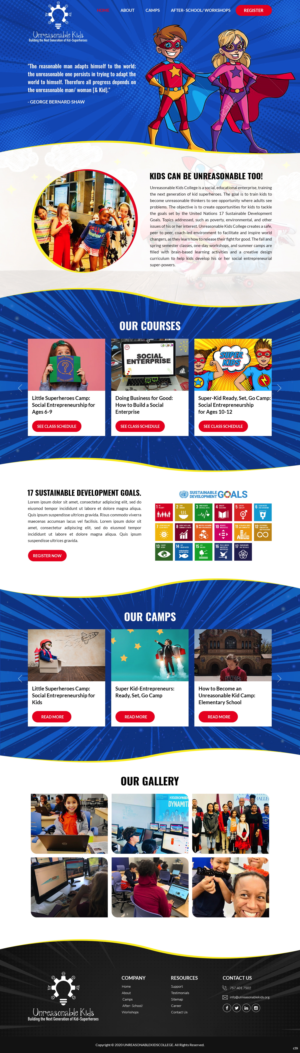 Web Design by pb for Unreasonable Kids College | Design: #26001005