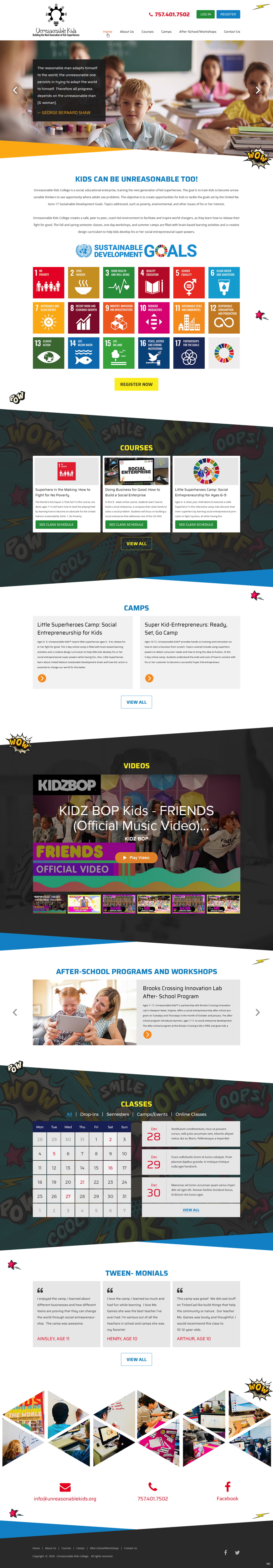 Web Design by pb for Unreasonable Kids College | Design #26001007