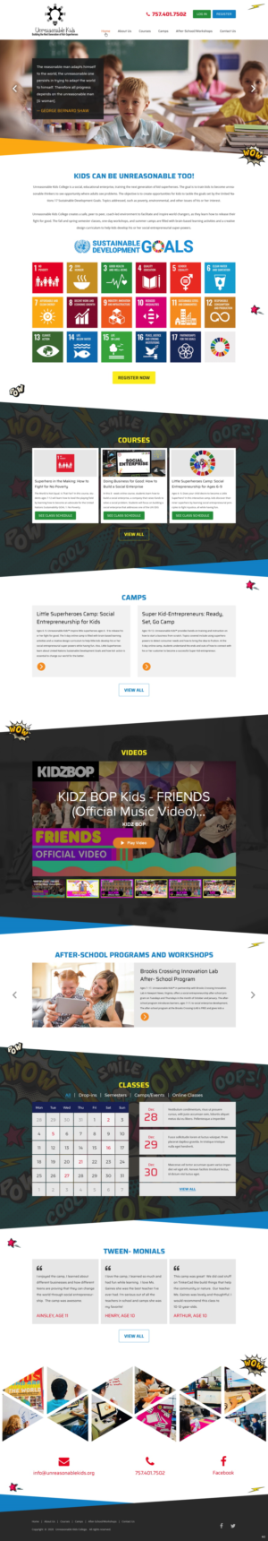 Web Design by pb for Unreasonable Kids College | Design: #26001007