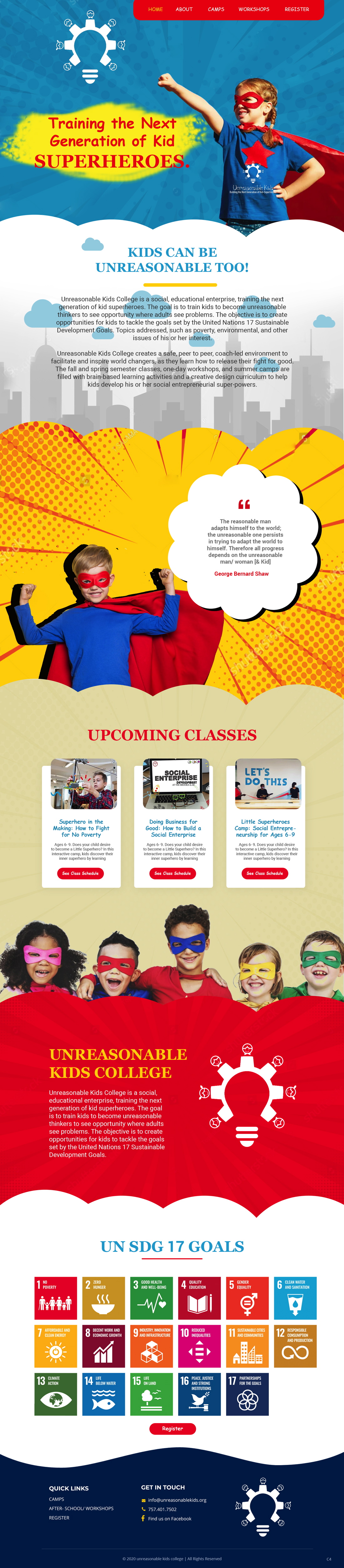 Web Design by pb for Unreasonable Kids College | Design #26010659