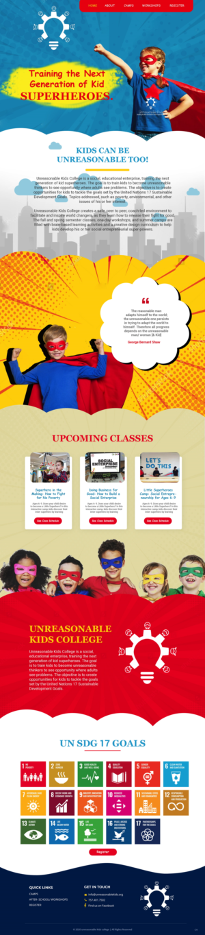 Web Design by pb for Unreasonable Kids College | Design: #26010659