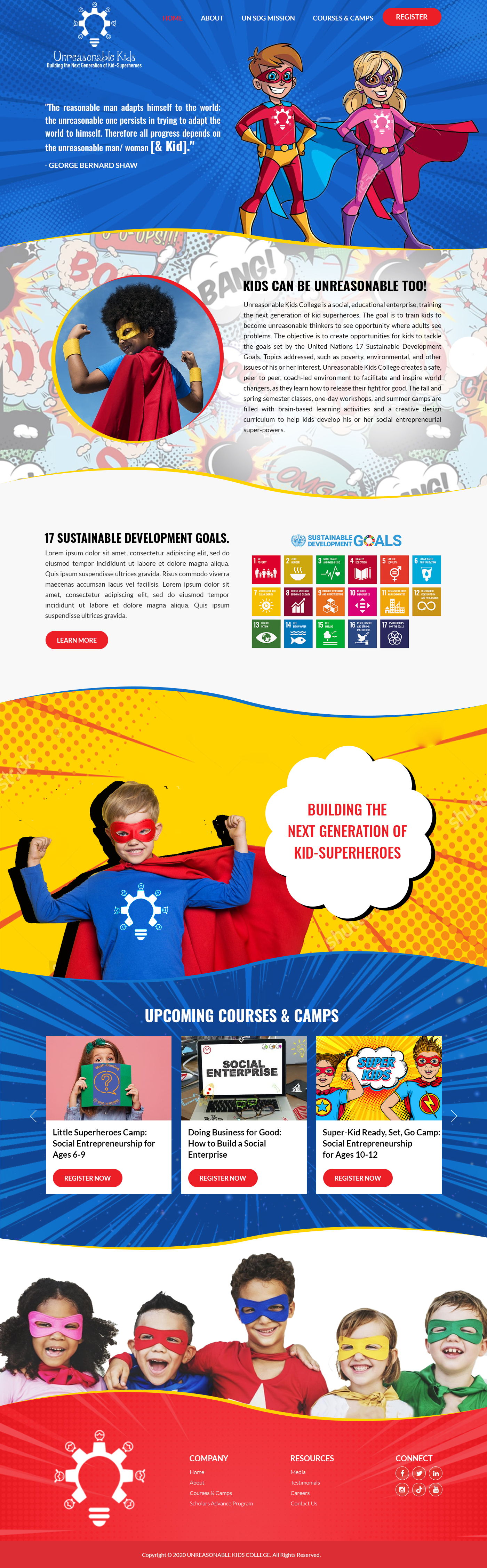 Web Design by pb for Unreasonable Kids College | Design: #26033113