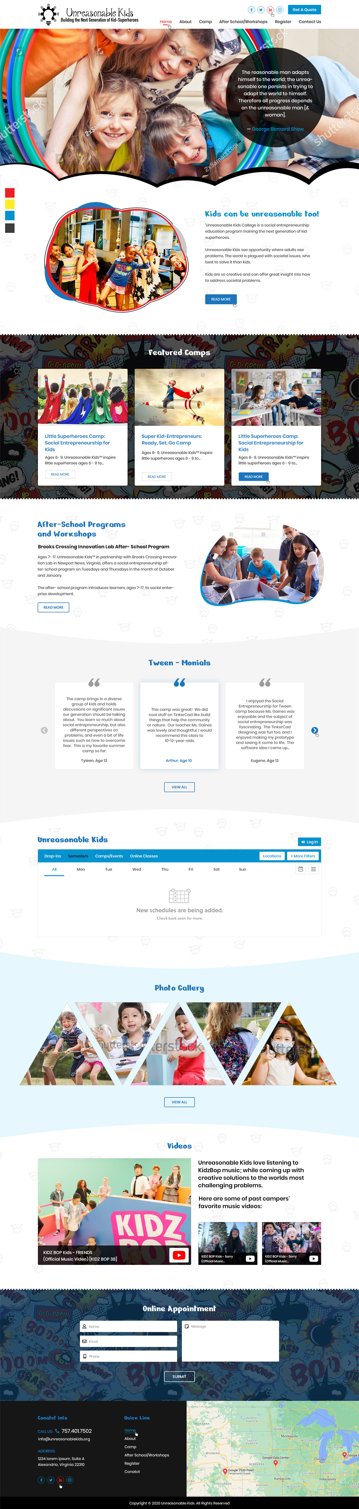 Web Design by Ved Web Services for Unreasonable Kids College | Design #26026517