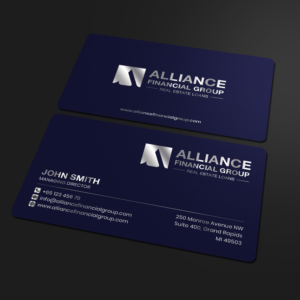 Alliance Financial Group   -   Real estate loans - need a business card with a logo  | Business Card Design by Sandaruwan