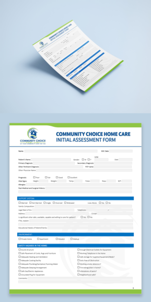 Community Choice Home Care-Nursing Assessment Form | Word Template Design by JanuXart