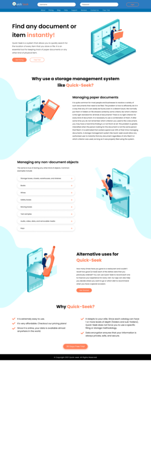 Homepage for the quick-seek Web Application | Web-Design von Adeel Rahman