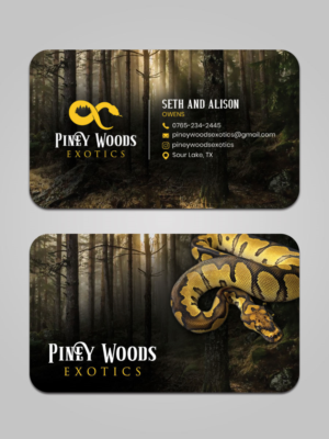 Snake breeder. Piney woods exotics  | Visitenkarten-Design von Sandaruwan