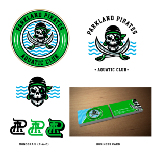 Options: #1 Parkland Pirates Aquatic Club,  #2 Parkland Pirates, #3 maybe nothing | Logo-Design von El Yisk 2