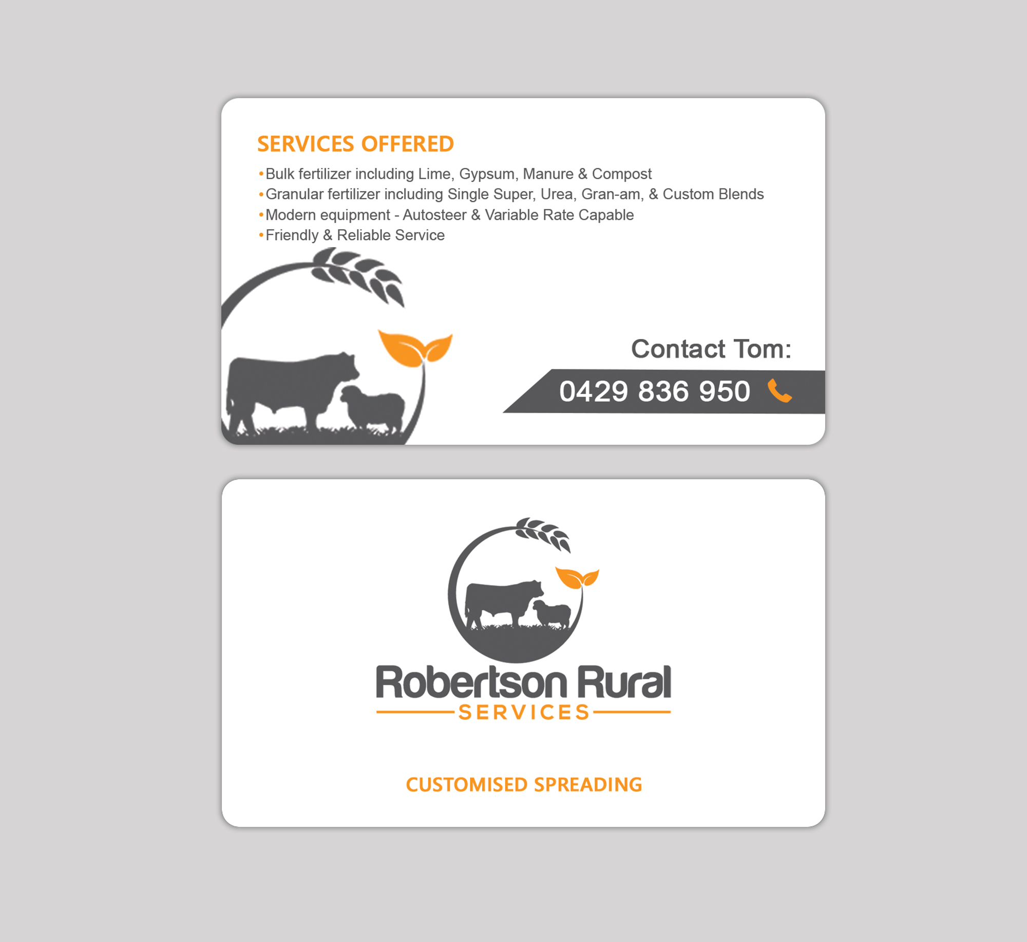 Visitenkarten-Design von Bonna 3 für Robertson Rural Services | Design #26117233