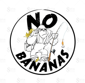 No Bananas Fishing Graphic Sticker | Graphic Design by SofiaDesignStudio