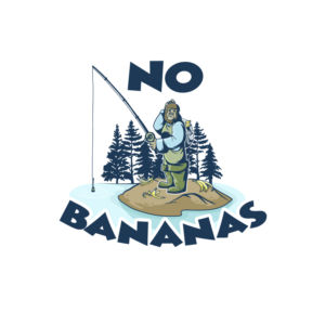 No Bananas Fishing Graphic Sticker | Graphic Design by Veronika K.