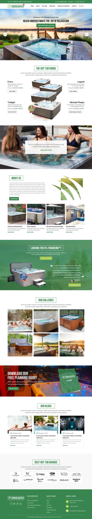 Website design for our new Consolidated Spas in Stock | Web-Design von Titan Eagle