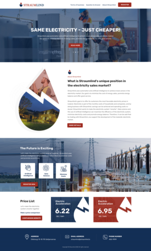 Straumlind - Start-up company selling electricity  | Web Design by WebPixel