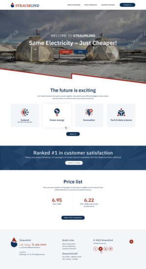 Straumlind - Start-up company selling electricity  | Web Design by Ved Web Services