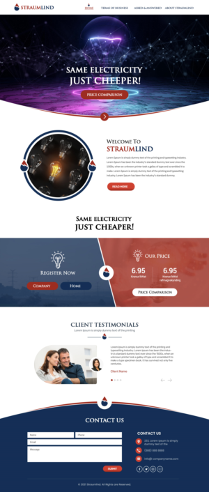 Straumlind - Start-up company selling electricity  | Web Design by Shijo John