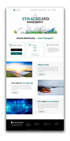 Straumlind - Start-up company selling electricity  | Web Design by Adeel Rahman