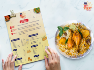 Hip  and quirky Indian restaurant Menu | Graphic Design by SAI DESIGNS