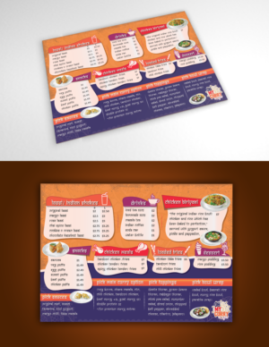 Hip  and quirky Indian restaurant Menu | Graphic Design by Rickyy