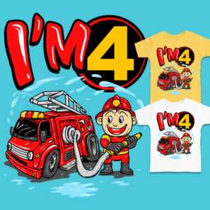 Kids Firefighter birthday t-shirt | T-Shirt-Design von Falih A