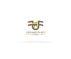 Upland Flats Farm, or jus the U logo with terrain around it, mountains, creeks, hills etc | Logo Design by Hendy April