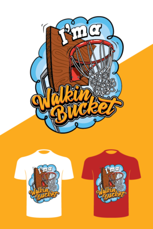 Walkin Bucket | T-shirt Design by ally designs