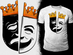 Hustle 168 - T-shirt - Theater Mask Design | T-shirt Design by Falih A