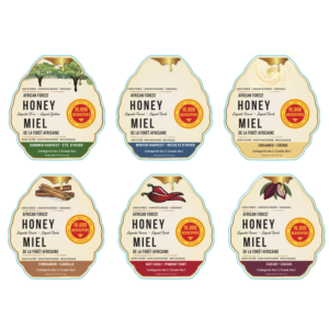 We markets organic & fair trade honey produced by 10,000 African forest beekeepers | Label Design by KDESIGN 2