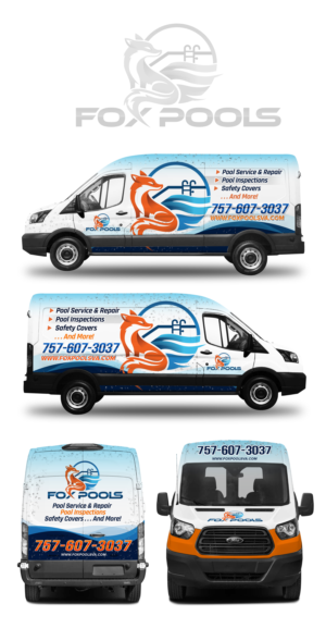 Ford Transit Wrap- Pool Service Company | Signage Design by SAI DESIGNS