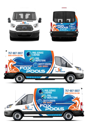 Ford Transit Wrap- Pool Service Company | Signage Design by Maxo-Biz