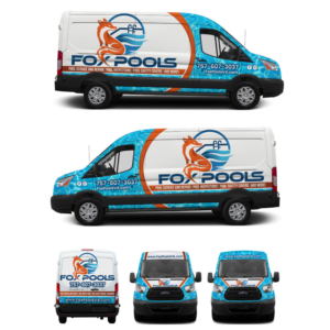 Ford Transit Wrap- Pool Service Company | Signage Design by Yoga Tri