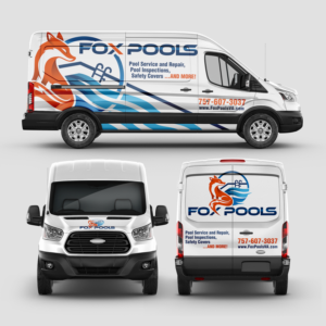 Ford Transit Wrap- Pool Service Company | Signage Design by haru_ichiban