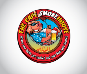 The Cape SmokeHouse; Where your Butts get smoked and your Buns gets toasted | Logo Design by ally designs