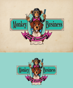 Monkey Business Dog Grooming - est 1985 | Logo-Design von ally designs