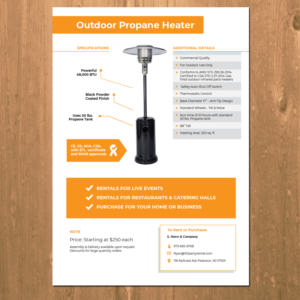 Heater product information sheets | Flyer Design by MNM