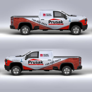 Prusak Roofing Commercial Truck Wrap | Car Wrap Design by DGwarrior