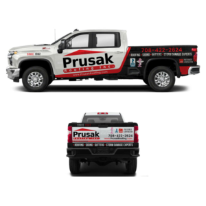 Prusak Roofing Commercial Truck Wrap | Car Wrap Design by Yoga Tri