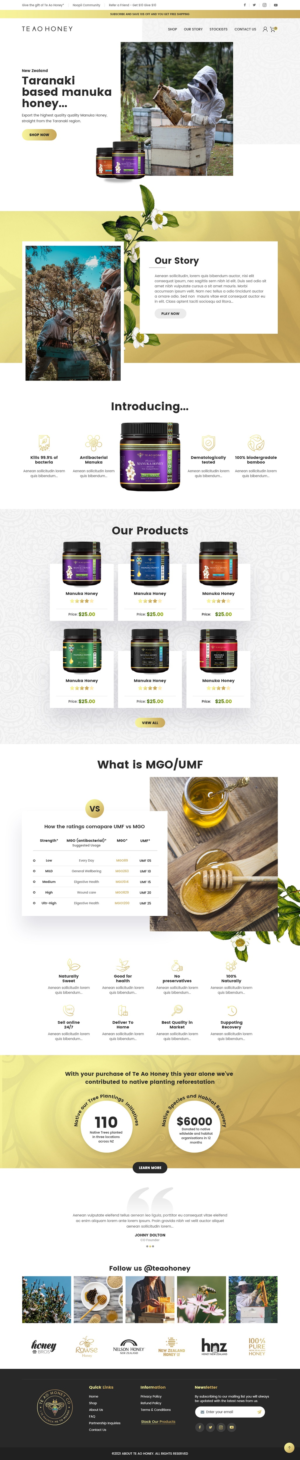 Manuka Honey company needs a Upmarket, Luxury Website!  | Web Design by nzdesigners