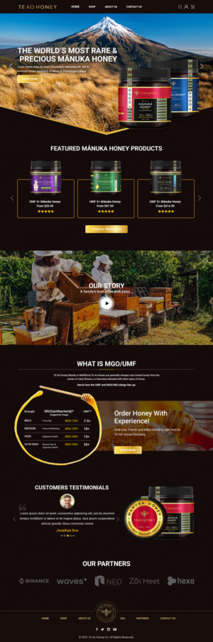 Manuka Honey company needs a Upmarket, Luxury Website!  | Web Design by Titan Eagle