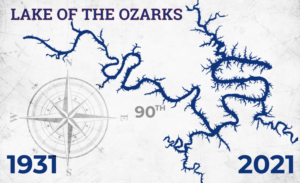 Lake of the Ozarks Anniversary Flag | Graphic Design by Blue Sparrow