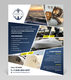 Flyer Design by sun_design for Stormy Bay Marine Service  | Design #26274702