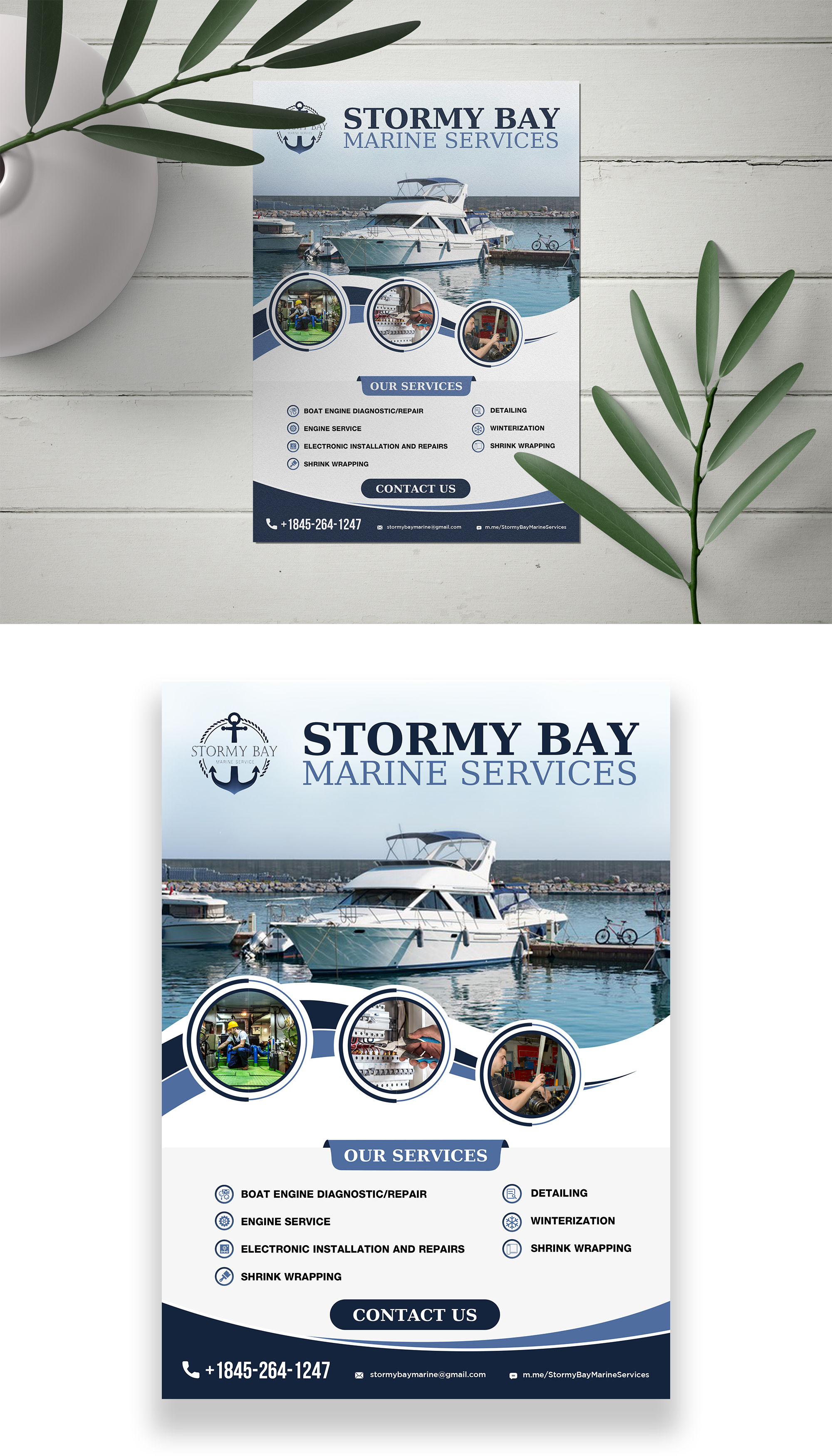 Flyer Design by ZeneFashions for Stormy Bay Marine Service  | Design #26274573