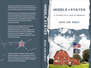 Title: MIDDLE STATES A future civil war in America. Rural communities fight a tyrannical government. | Buchumschlag Design von nicholash