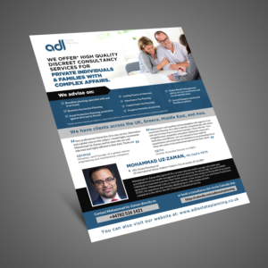 FLYER DESIGN FOR INTERNATIONAL CONSULTANCY FINANCIAL AND LEGAL SERVICES | Flyer Design by Schöpfer