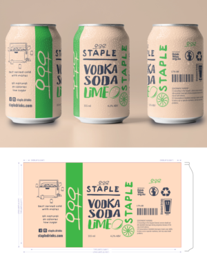 Staple Drinks, alcoholic beverages with real fruit - Can Redesign | Verpackungs-Design von Sergio Coelho