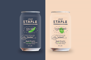 Staple Drinks, alcoholic beverages with real fruit - Can Redesign | Verpackungs-Design von tarokun