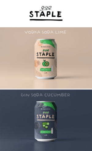 Staple Drinks, alcoholic beverages with real fruit - Can Redesign | Packaging Design by SAI DESIGNS