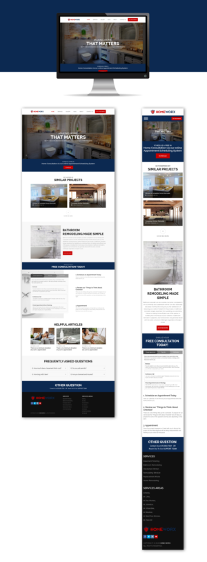 Landing Page for Bathroom Remodeling Webpage - Desktop and Mobile | Web-Design von sai.designer87