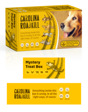 Carolina Road Kill Dog Treat Box | Packaging Design by Navisol Creatives