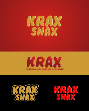 "Krax", " Krax Snax", and/or "The Original Salty, Sweet, and Savory Snack!"" | Logo Design by k.a.n