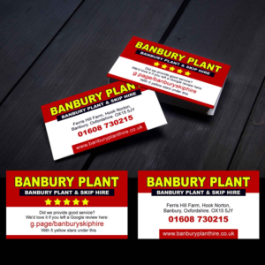 Banbury Plant and Skip Hire Business Card | Business Card Design by Sonnet Arts